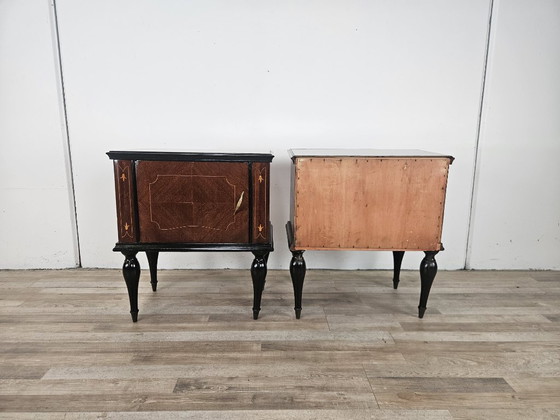 1960s Mahogany Burl Nightstands With Glass Tops – Wood (photo 3 of 20)