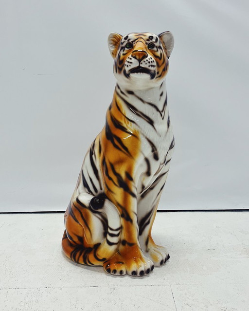 Ceramic Tiger Sculpture