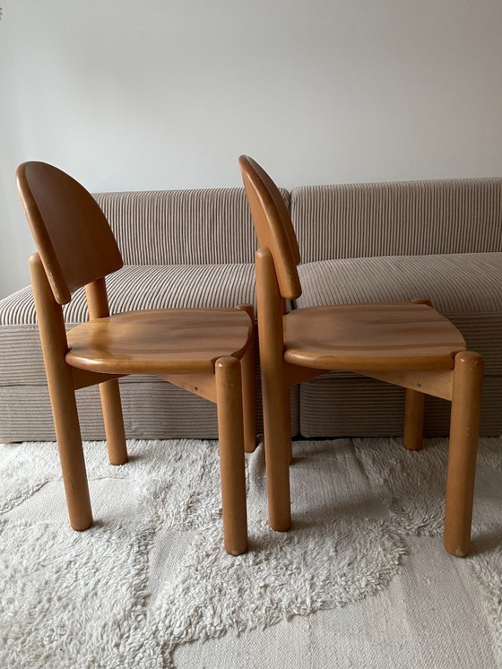 Image 1 of Set di 2 sedie da pranzo Rainer Daumiller in betulla massello - anni '70