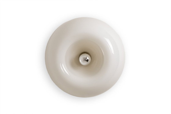 Image 1 of Castiglioni. Pair of opaline glass wall sconces. 20th century.