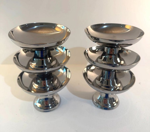 Set van 6 vintage roestvrijstalen dessert coupes