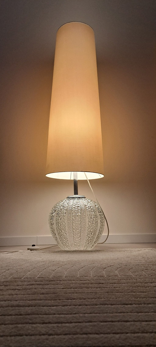 Floor lamp made of bubble glass by Hustadt, Germany, 1960s