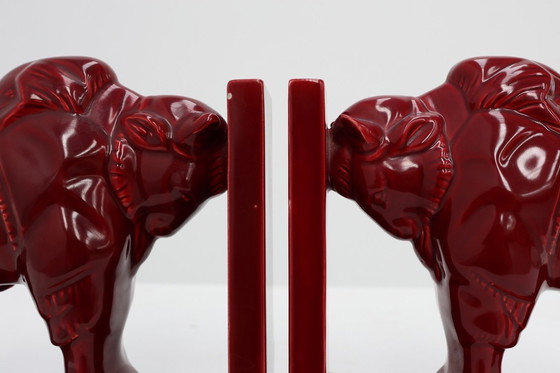 Image 1 of Bélgica / 1920 / juego sujetalibros / F.J 539 / cerámica / Art Déco