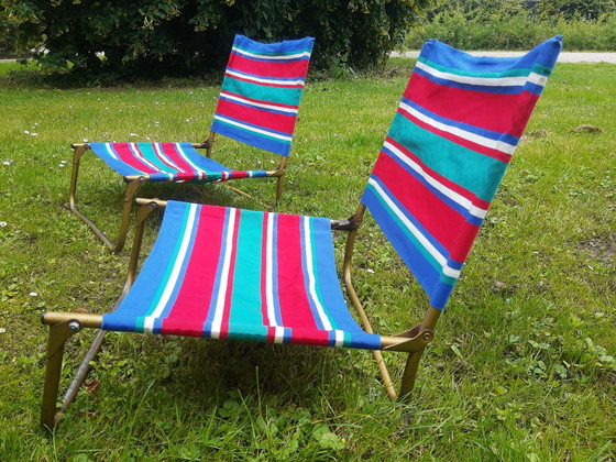 Image 1 of Set aus Lafuma-Campingstühlen aus den 60er-70er Jahren