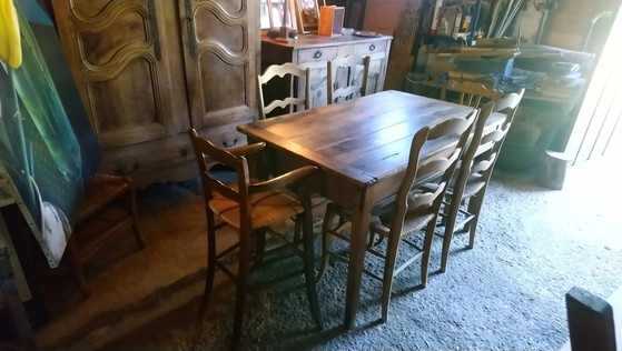 Bresse boerderijtafel in walnoot – Eettafels, Vintage (photo 9 of 16)