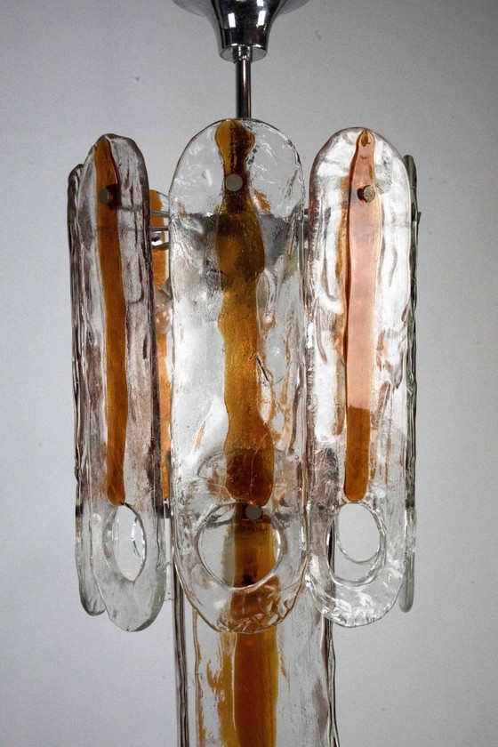 Image 1 of Italian Vintage Murano glass chandelier by Mazzega, model Occhio. Italy 1970s