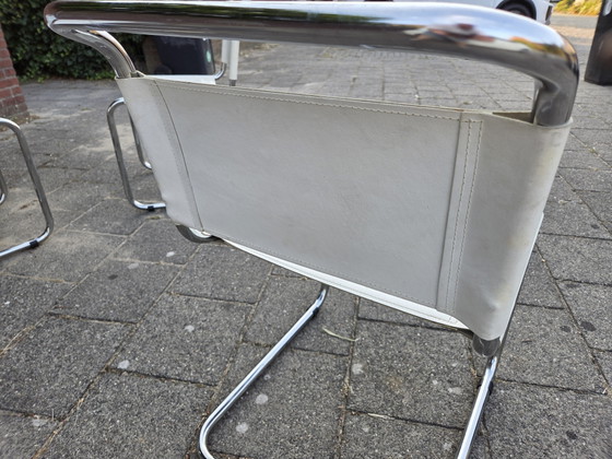 4 sedie di design, 1980 – Sedie da pranzo, Leather, Chrome (photo 8 of 9)