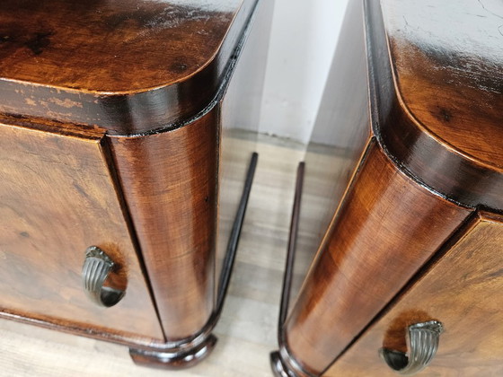 Image 1 of Nachtkastjes in Art Deco-stijl uit de jaren 50