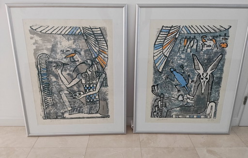 2x Zeefdruk Carla Raadsveld in aluminium frame