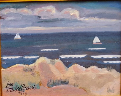 Jean Brusselmans ''Paesaggio marino olio su tela