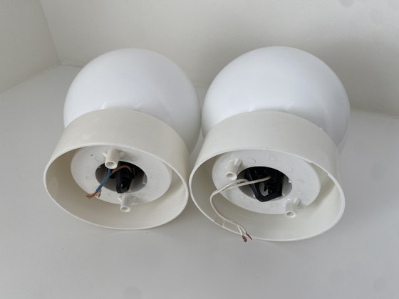 Image 1 of 2x Vintage Corodex Bollampen Plafondlamp Wandlamp – Jaren 60/70 – Mid Century