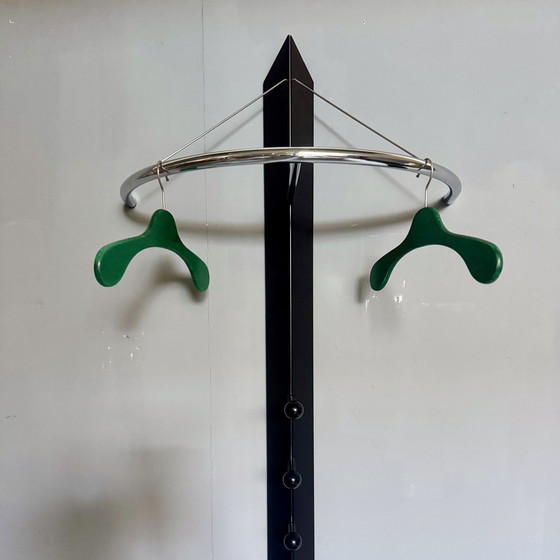 Image 1 of Garderobenständer aus Stahl und Chrom aus den 1980er Jahren