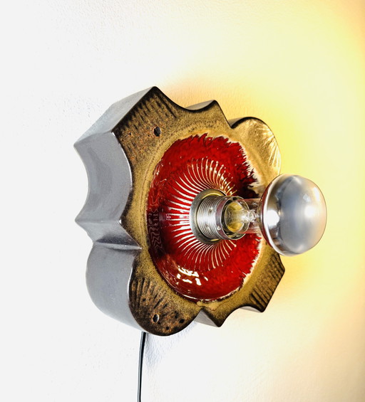 APPLIQUE EN CERAMIQUE DE HUSTADT LEUCHTEN, ALLEMAGNE, années 1960