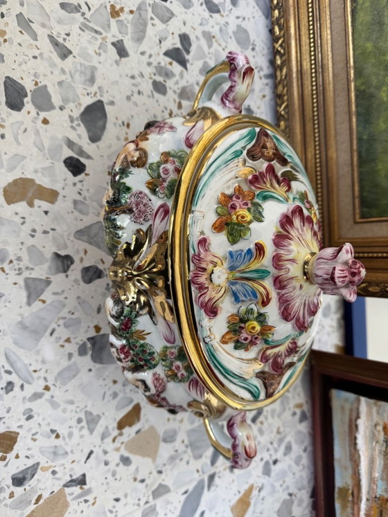 Terrina con coperchio in maiolica vintage GB R Capodimonte, Italia – Oggetti decorativi, Porcelain (photo 5 of 5)