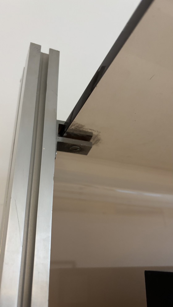 Image 1 of Michel Dumas Chrome Plexiglass Shelf Units by Roche Bobois