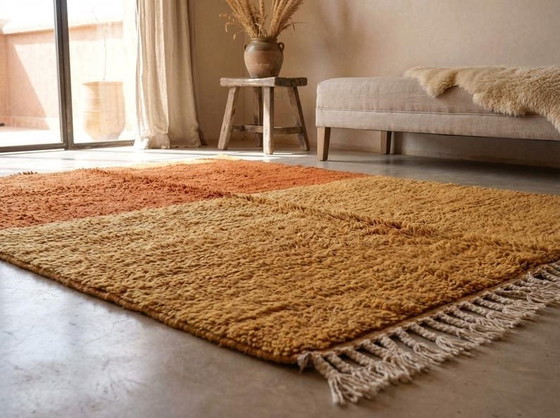 Image 1 of Handwoven natural wool rug, traditional method, 2/3 m