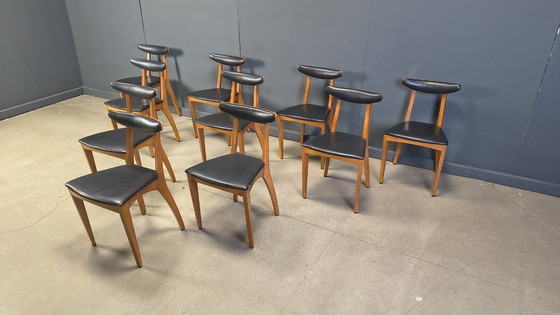 Image 1 of Mid century belgian dining chairs, set of 10, 1960s