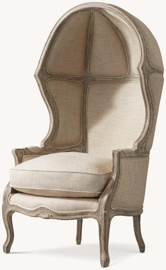 Paire de Restoration Hardware Versailles Chairs - État parfait, Fauteuils, Coton, Gris (photo 3 sur 5)