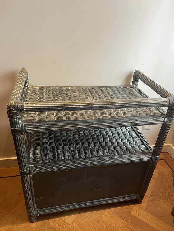 Image 1 of Mobiletto vintage in rattan/bambù