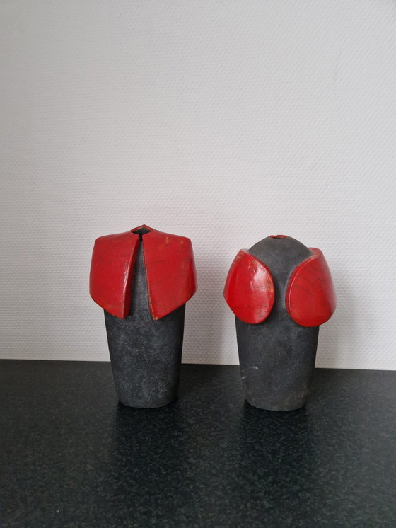 Image 1 of Koppel keramiek beelden/vazen - Hélène Van Dongen (1948)