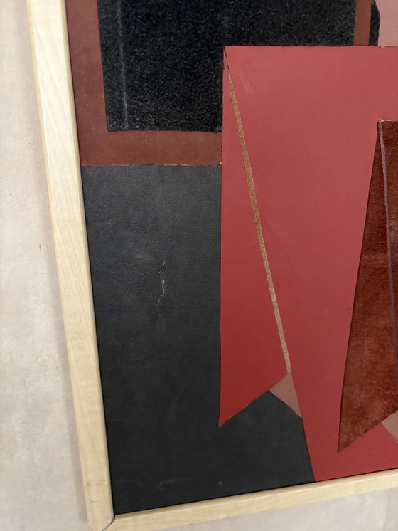 Image 1 of Opera d'arte Benno Heldere Bennoh Pittura in pelle vintage Mid-Century Bussum