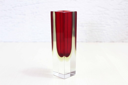 Sommerso Vase In Murano Glass 1970