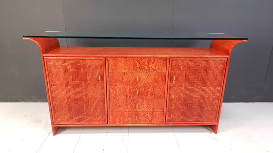 Image 1 of Buffet vintage en rotin, 1970