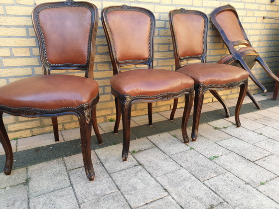 Image 1 of 4 chaises de salle à manger Louie Seize