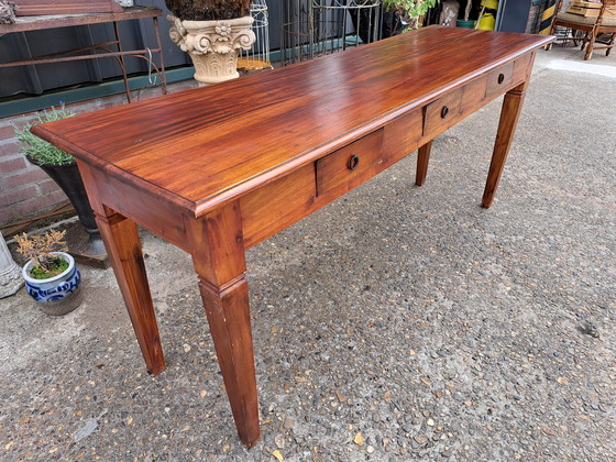 Image 1 of Large side table, wall console, hall table, chest of drawers, light signs of use 180x55cm and 78cm high.