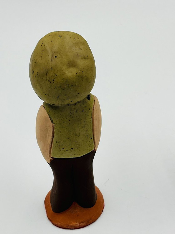 Due statuette in ceramica, stile folk art, Oggetti decorativi, Marrone, Vintage (foto 12 di 13)