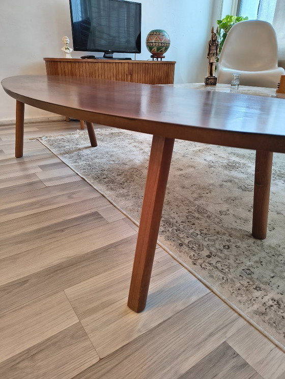 Image 1 of Salontafel | vintage look 1960s | hout | ovaal