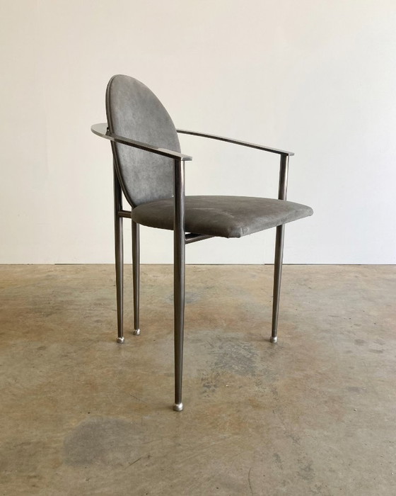 Image 1 of 8x Vintage Belgo Chrom Stoelen Memphis Stijl