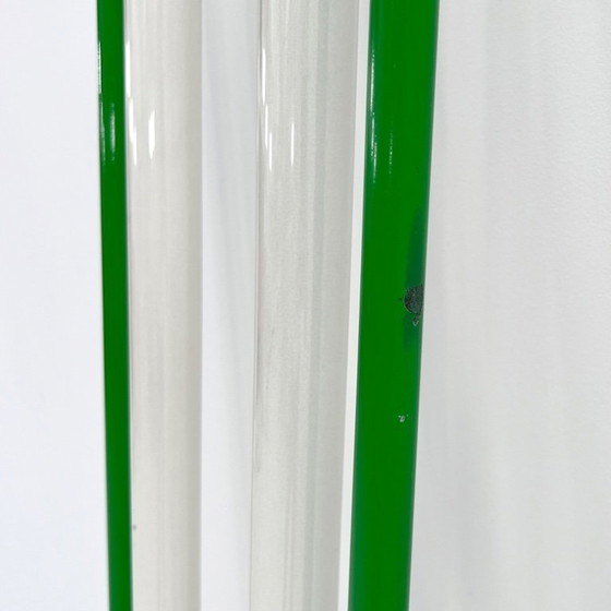 Image 1 of Lámpara de neón doble verde de Gian N. Gigante para Zerbetto, década de 1980.