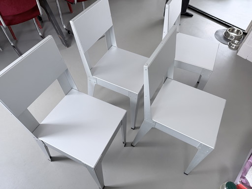 4 sedie in alluminio Piet Hein Eek Lensvelt