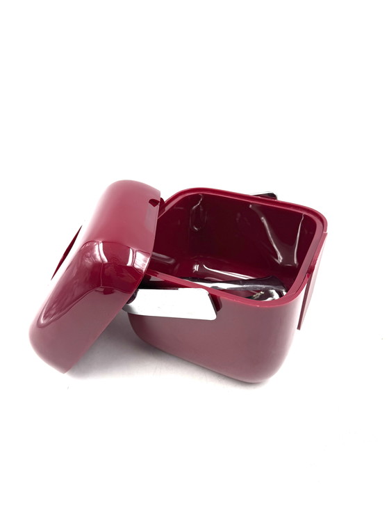 Image 1 of Secchiello per il ghiaccio rosso Space Age, Guzzini Italia, circa anni &#39;70