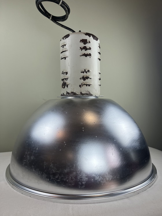 Image 1 of Rare Osram HQL industrial pendant light with large aluminum reflector, 53cm