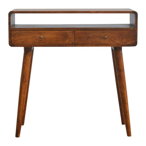 Image 1 of Console table in solid mango wood with a chestnut wood look