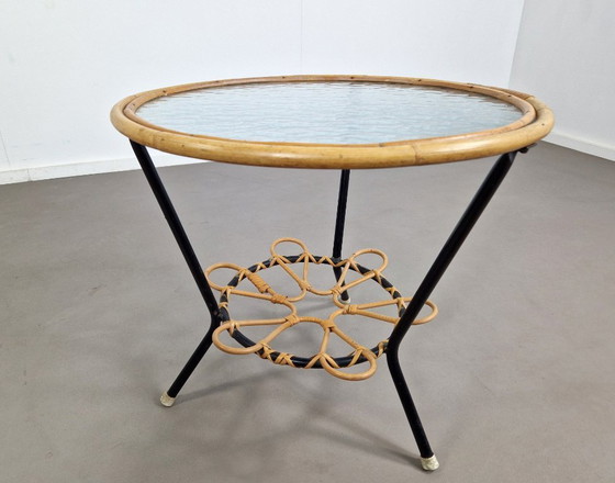 Image 1 of Rohé Noordwolde | Rattan-Beistelltisch | 1960er Jahre