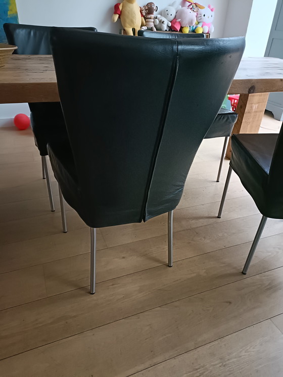 Image 1 of 4 sedie da pranzo in pelle