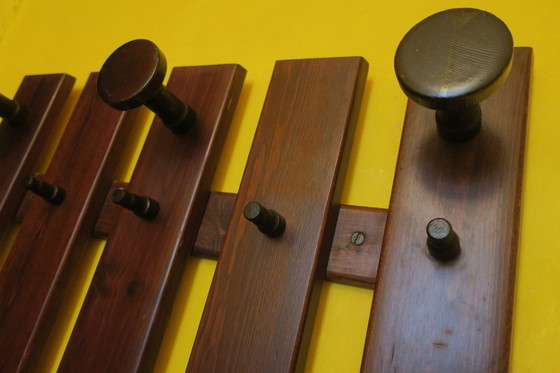 Image 1 of Mid-Century Wall-Mounted Coat and Hat Rack, 1960s