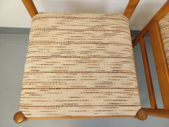 Image 1 of Paar vintage Baumann stoelen van hout en stof uit de jaren 70