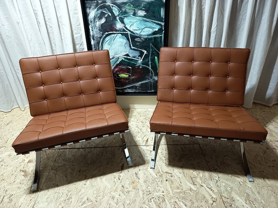 Image 1 of Sillones KNOLL Studio Barcelona (NUEVA Serie 2026) en piel natural (color coñac)