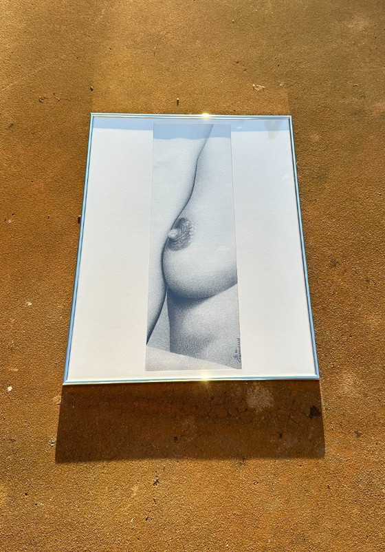 Image 1 of Figurative Zeichnung in Graphit. Frankreich, 1980er Jahre.