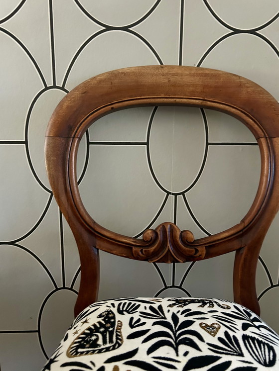 Image 1 of Beautiful Biedermeier chair reupholstered