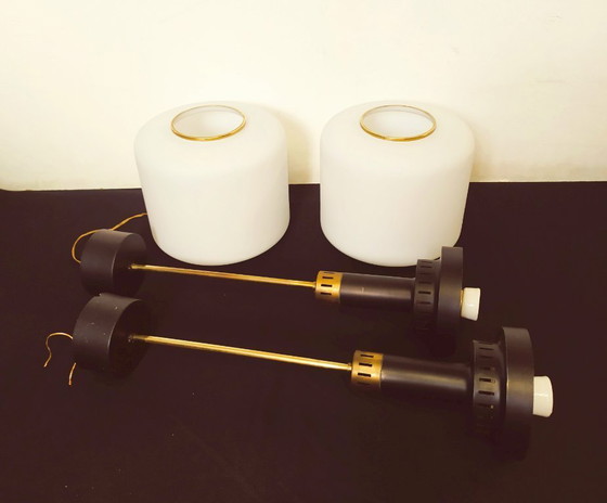 Image 1 of Lámparas colgantes de Stilnovo, años 50, lote de 2