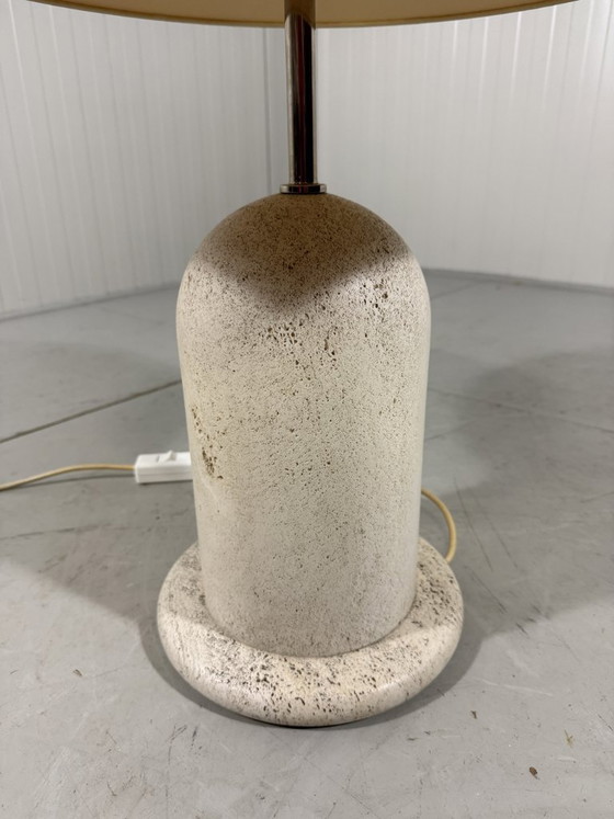 Image 1 of Lámpara de mesa italiana de travertino de mediados de siglo, década de 1960.