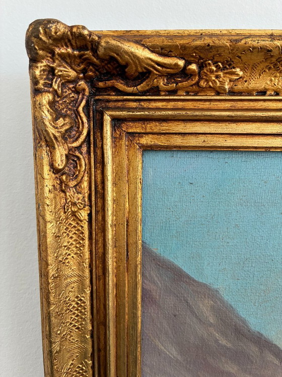 Dipinto a olio vintage firmato, paesaggio di lago di montagna – Dipinti e disegni, Canvas (photo 8 of 13)