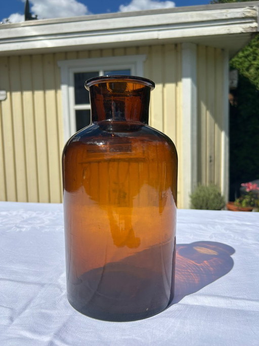 2 bottles: Apothecary bottle + Elegant turquoise glass bottle, vintage turquoise
