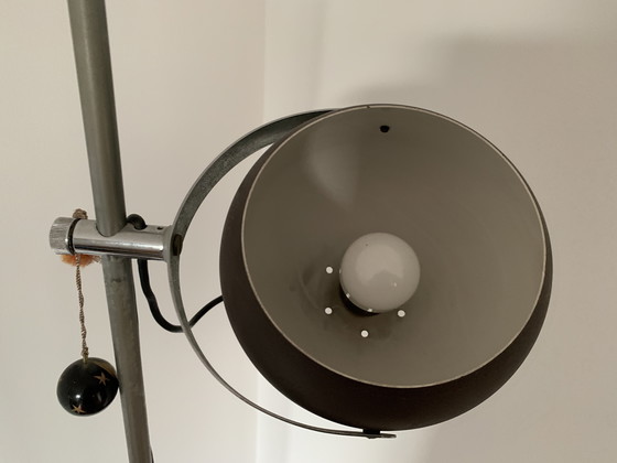 Image 1 of Vintage Bruine Bollen Vloerlamp