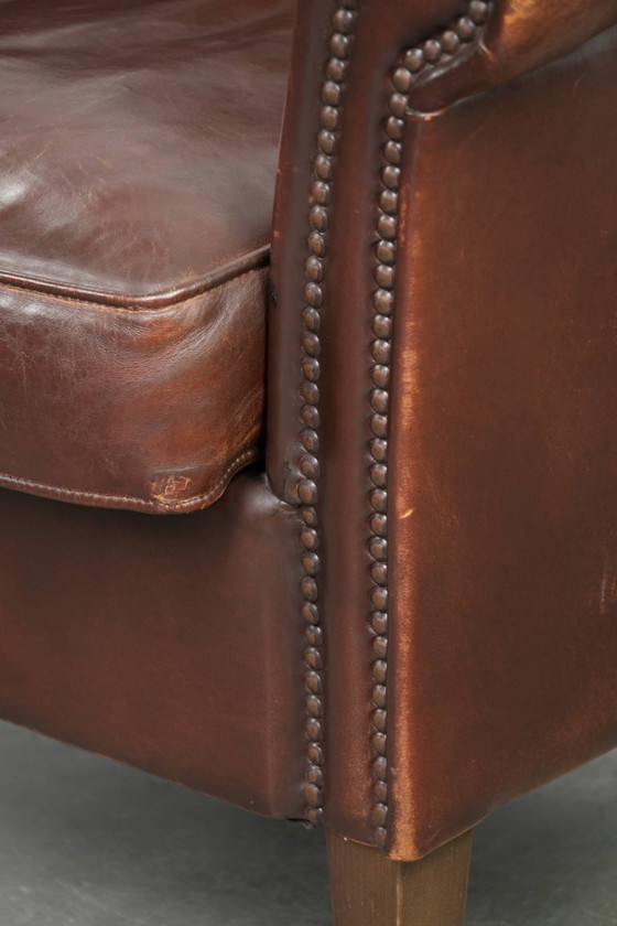 Image 1 of Comfortabele schapenleren fauteuil/ armchair met karakter en een goede dosis elegantie